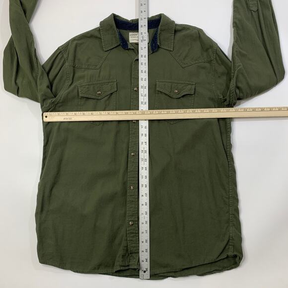 Cody James Shirt Mens L Large Hunter Green Snap Buttons Western Flannel Western - Picture 6 of 11
